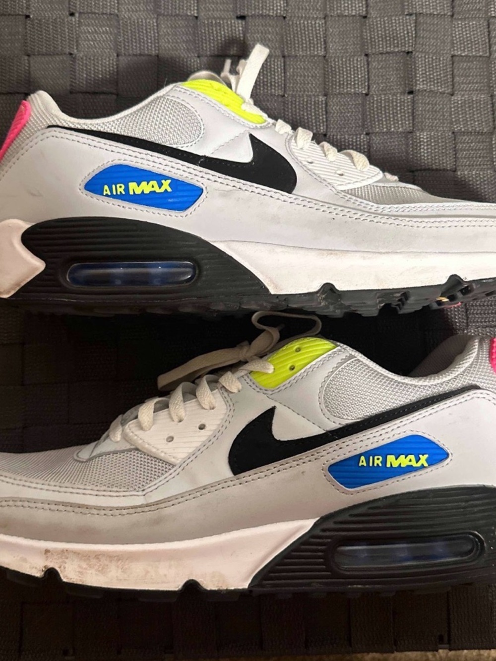 Nike Air Max Men's Sneakers White Black Blue Neon Yellow Pink Accents